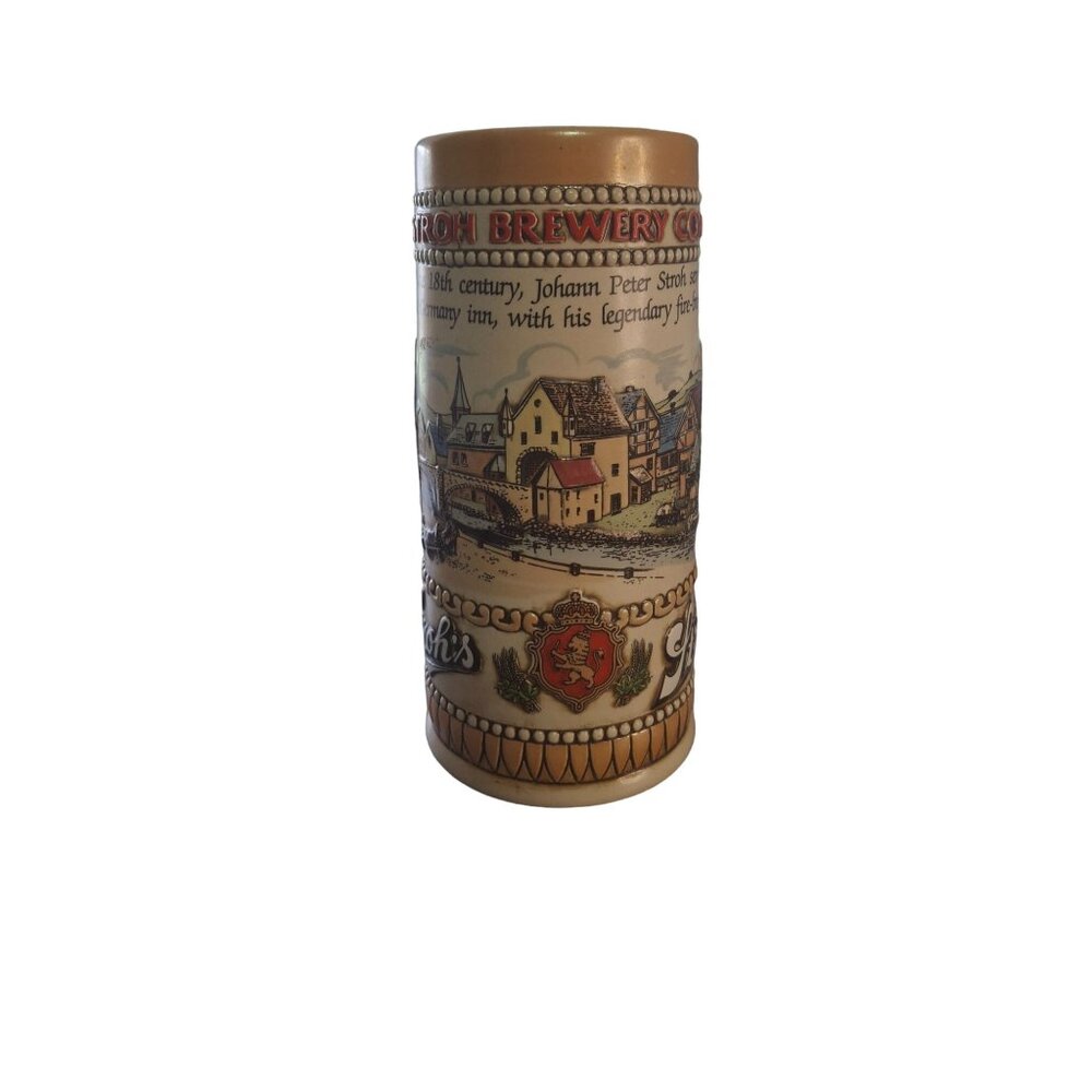 Stroh Brewery Co Beer Stein Ceramarte Brazil Vintage Collectible Barware